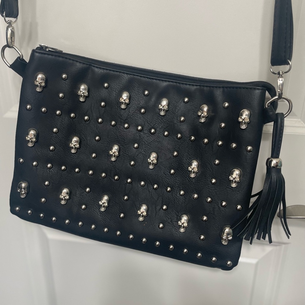 Torrid Black and Silver Studded Crossbody Bag